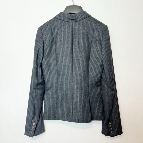 Jcrew super 120's Italian Wool Pinstripe Blazer Jacket Gray Women's size 0 - Picture 3 of 8